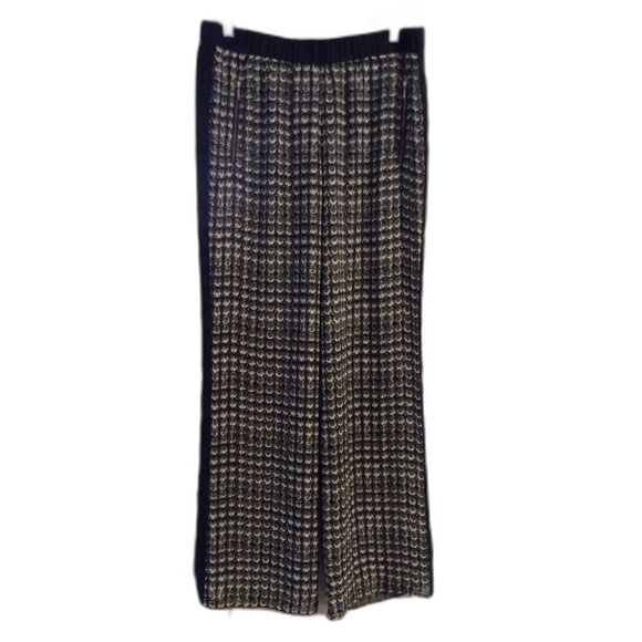 NIC+ZOE Pants Womens Medium Green Black Printed Wide Leg High Waist Lightweight - Picture 1 of 3